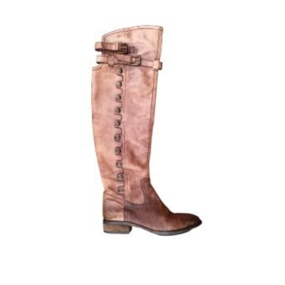 Sam Edelman Over Knee Pierce Whiskey Brown Leather Tall Riding Boot Women 7.5 - Picture 2 of 16